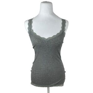 Hollister Gray Lace Trim Tank Top